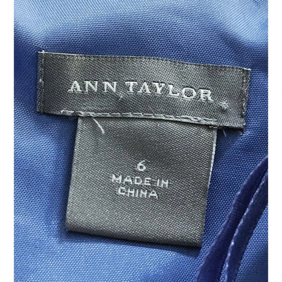 Anne Taylor Size 6 Blue Floral Lined Strapless Dress Mini - Picture 10 of 10